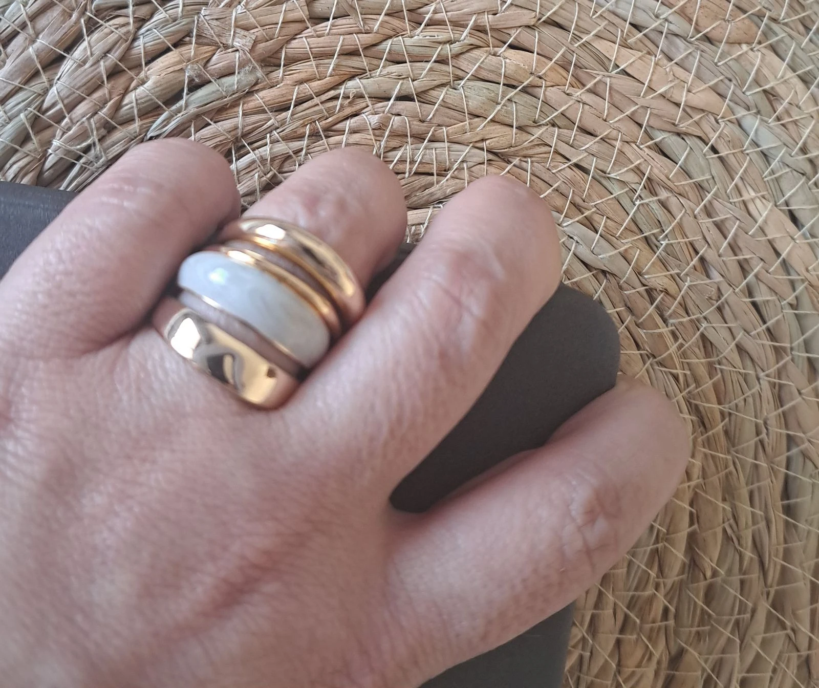 Luxe gouden roestvrijstalen ringenset • Minimalistische stapelringen – photo 3